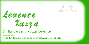 levente kusza business card